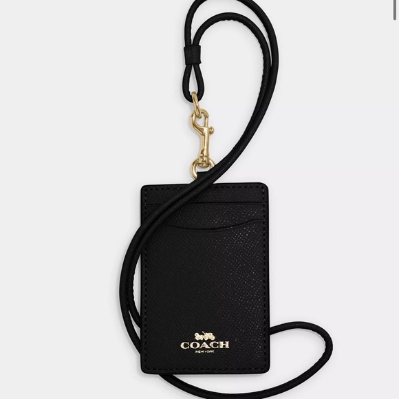 Coach Black Lanyard Card Holder - Picture 1 of 2